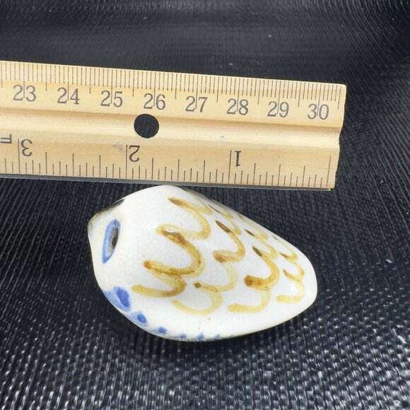 Vintage Hand Made Folk Art Stoneware Pottery Little Bird Figurine Artist Marked - Picture 3 of 11